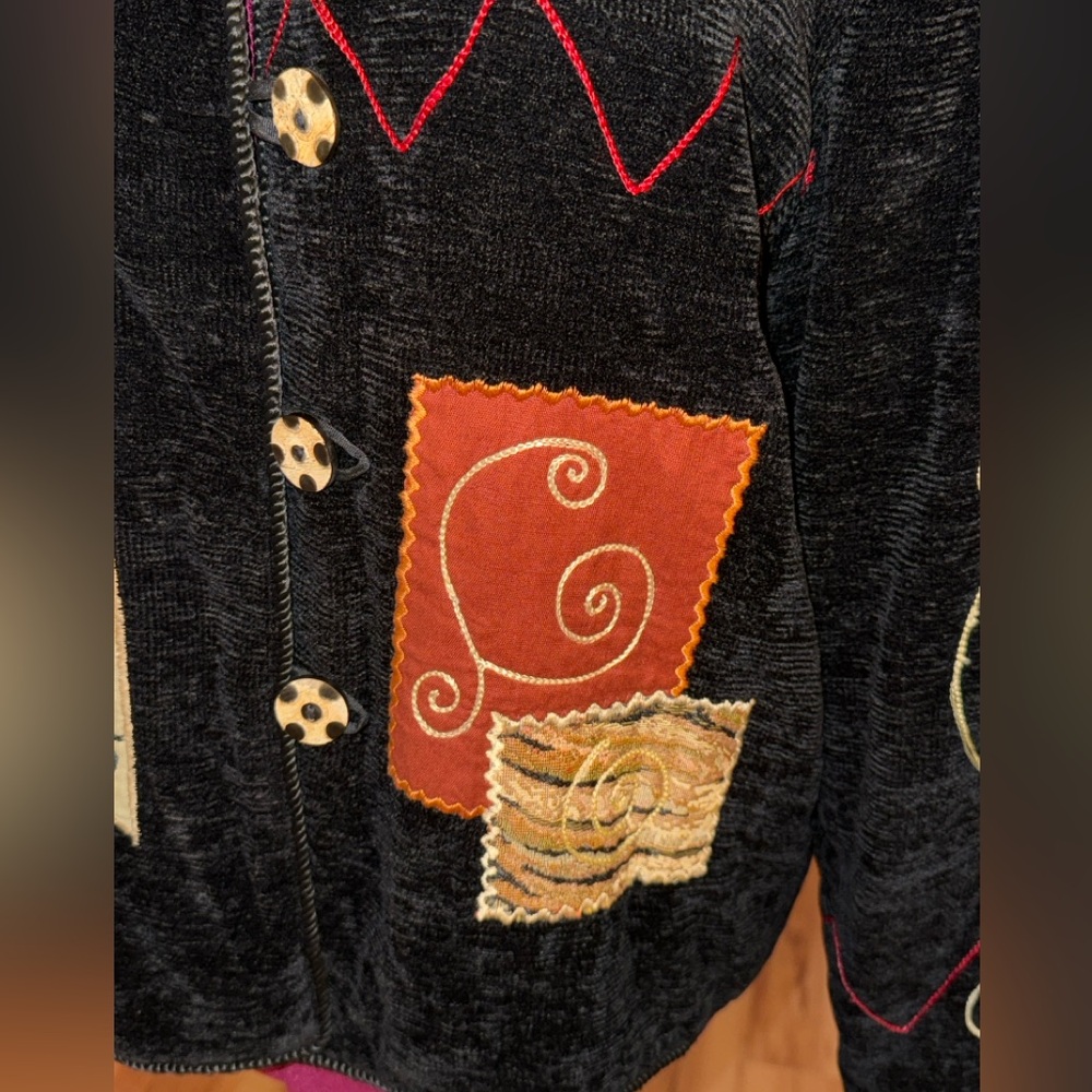 Women's Black Patchwork Jacket - image 2